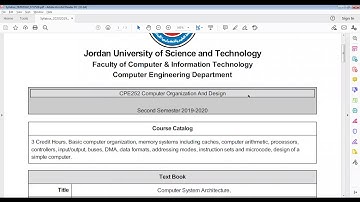 CPE252 Syllabus and Welcome Message - Computer Organization And Design
