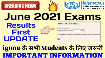 [Breaking News] IGNOU JUNE 2021 EXAMS RESULT DECLARED || FIRST UPDATE for all Students By TIPS GURU