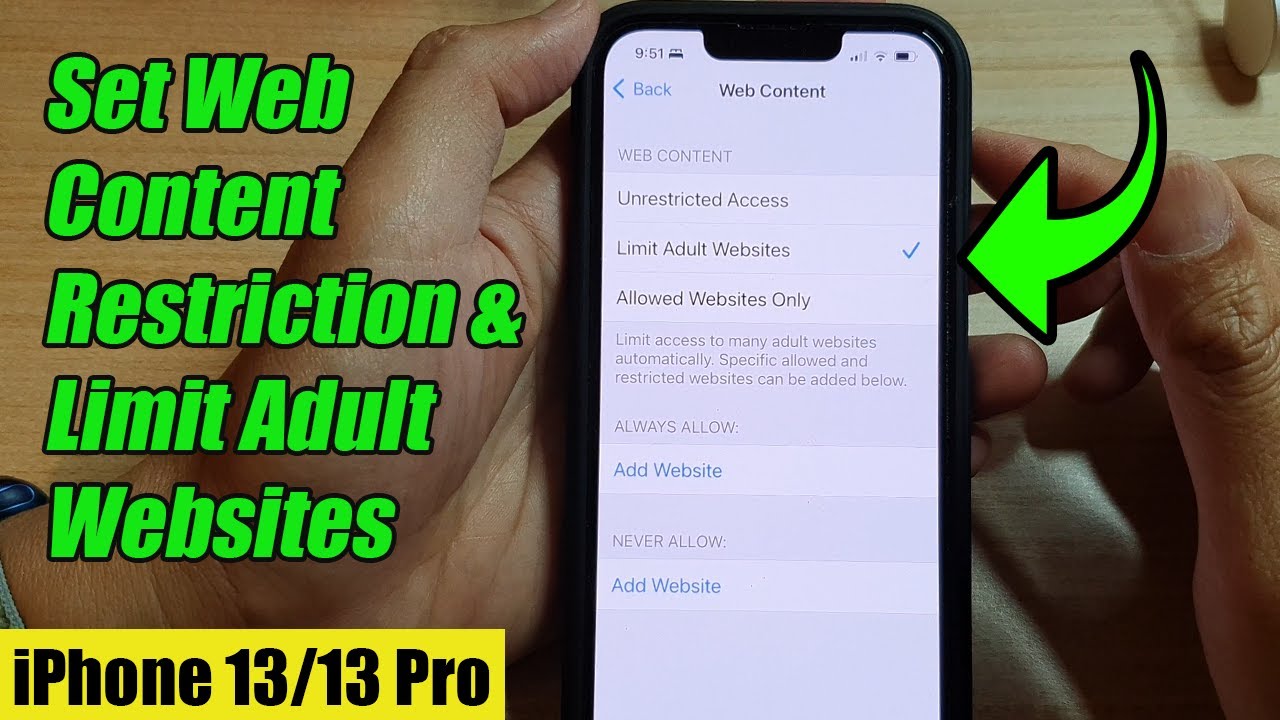 iPhone 13/13 Pro How to Set Web Content Restriction and Limit Adult Websites  image
