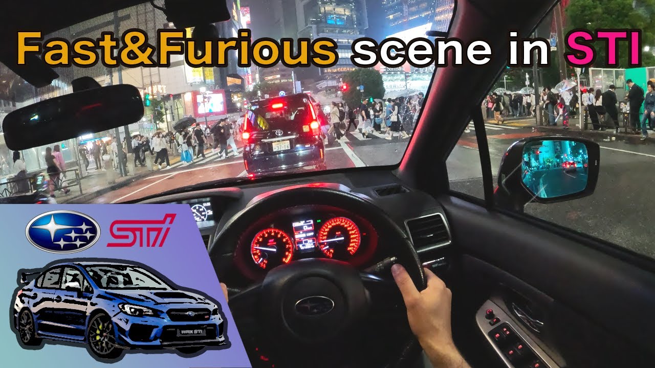 POV Subaru WRX STI | Majestic City Drive at NIGHT to Famous Crossing in Tokyo