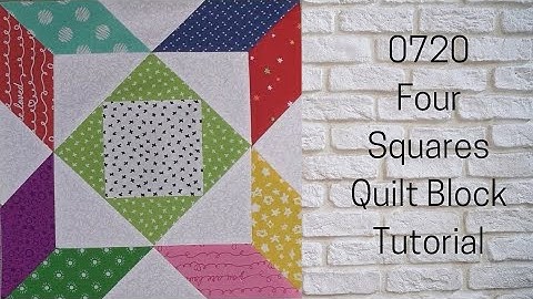 0720 Four Squares Free Quilt Block Tutorial | Block of the Day 2023 | Mitered Borders | AccuQuilt