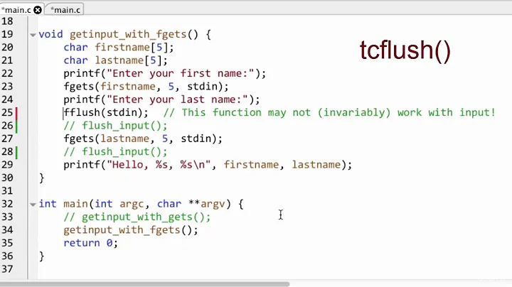 029 Input buffers and flushing (Welcome to the course C programming)