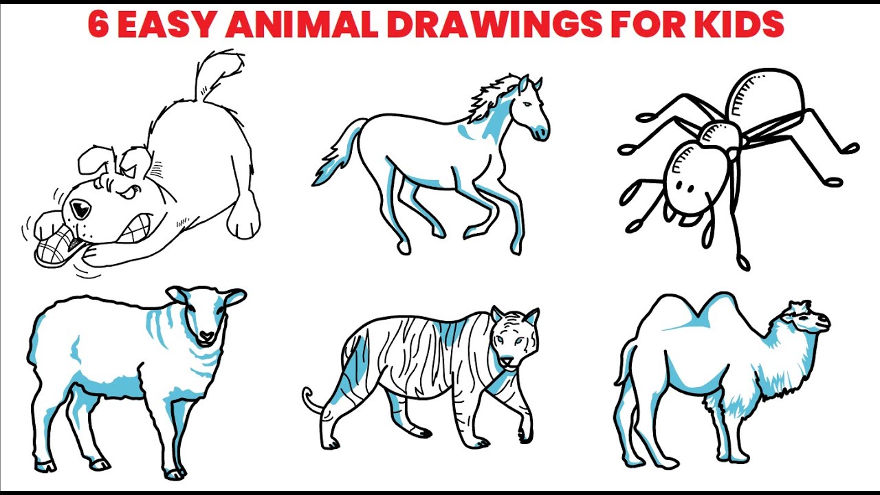 Easy Animal Drawings for Children of Age 4-8 Year