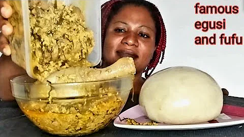 the famous egusi soup and fufu African food mukbang (ASMR eating sound)
