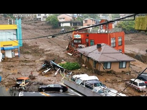 Japonya şokta! Dağlardan gelen tsunami: Atami'de büyük çamur kayması.