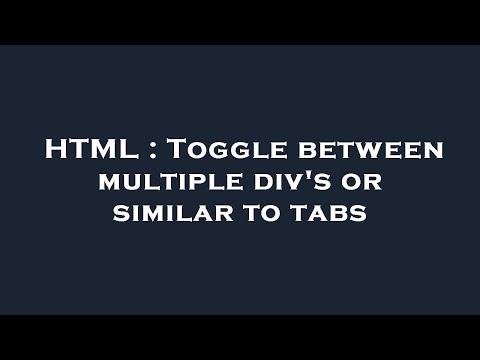 HTML : Toggle