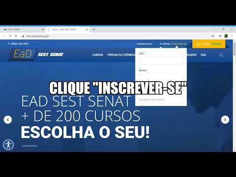 Tutorial Cadastro Portal EaD SEST SENAT Goiânia