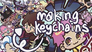 making some keychains!! genshin impact, jujutsu kaisen, talentless nana, the dragon prince