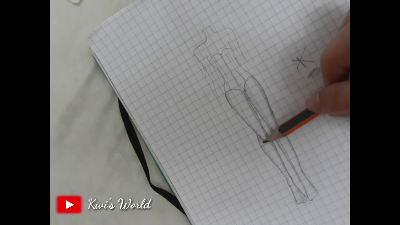 اسهل طريقة للمبتدئين لتلوين جسم المانيكان بقلم الرصاص فقط