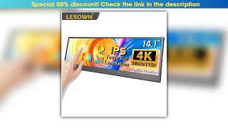 Slide Lesown 14.1 Inch Long Portable Monitor 4K Ultra Wide Touch Screen Capacitive Usb C Hdmi Ips L