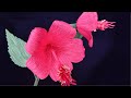 【ペーパーフラワー】クレープペーパーで作る ハイビスカス（ダイカット使用）【paper flower】Hibiscus made with crepe paper (Use die cut)
