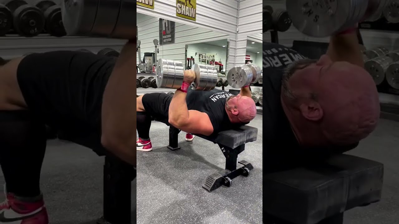 PLAYING WITH THE 200 LB DUMBBELLS Gym Gymmotivation Lightweight Shawstrength Brianshaw
