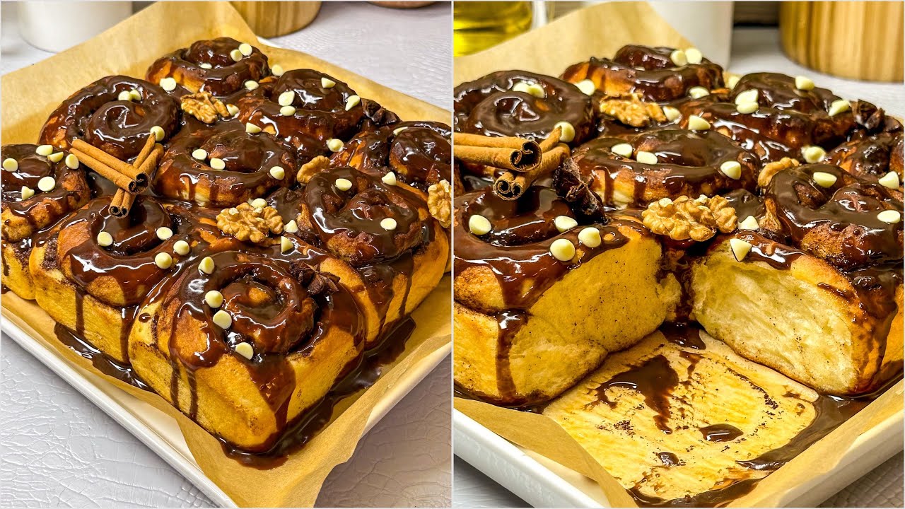 هذا قطن ماشي بريوش 🤤 أحلى سينامون رولز بالشوكولا و القرفة 🥰 مستحيل تذوق وحدة و تحبس 😁