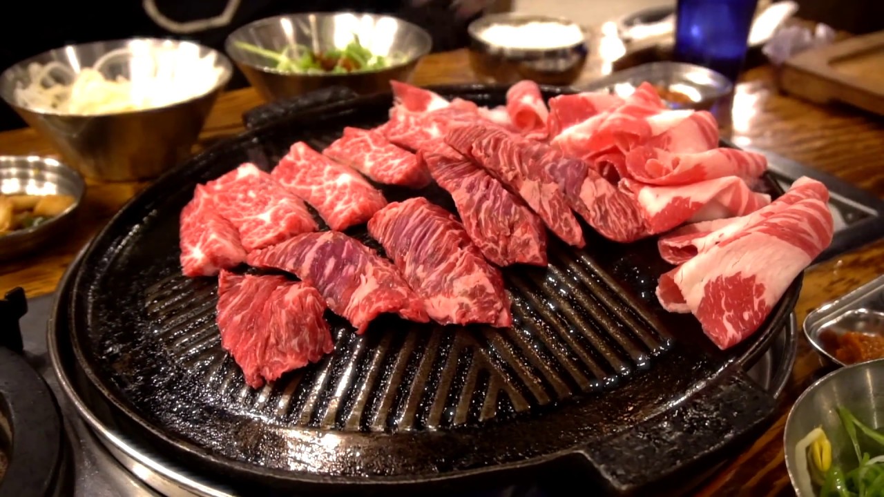 Korean BBQ in Koreatown, New York City - YouTube