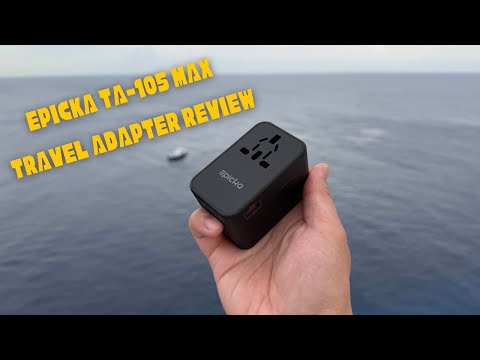 Video thumbnail: "Epicka Travel Adapter TA105 Max Review Royal Caribbean Cruise Charger #tech" — hands-on review by Andrew Tran on YouTube