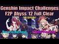 Spiral abyss 12 44 for f2p  rosaria national  yanfei overload