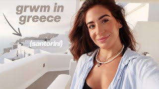 my greek island makeup routine | GRWM in santorini | feat. vacation beauty favorites