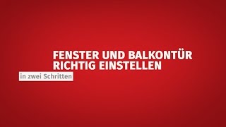 TMP Fenster oder Balkontür einstellen