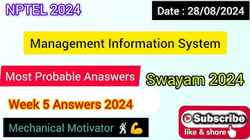 Management Information System WEEK 5 Quiz | Assignment 5 Solution | NPTEL | SWAYAM 2024