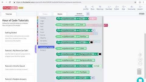 Thunkable - Set Label Text (Week 2 - Part 7)