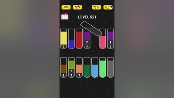🏅 Water Sort 🧪 LEVEL 521 🧪 #shorts #watersort #puzzle #walkthrough #solution #guia #guiarapida