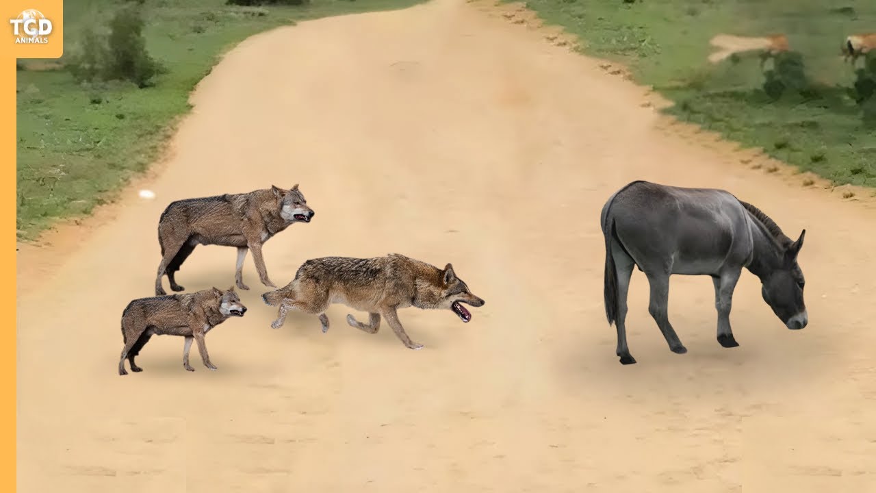 Guess What Happens When These Wolves Attack a Donkey!