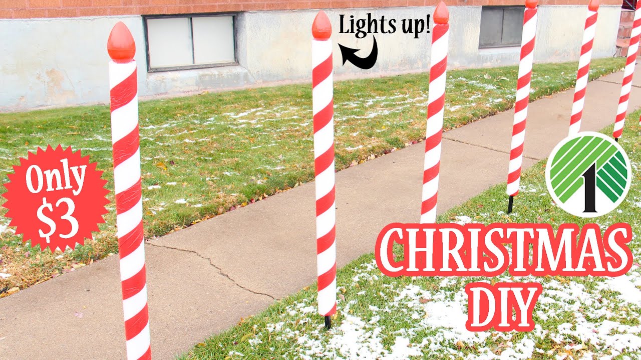 $3 DOLLAR TREE DIY CANDY CANE POLES