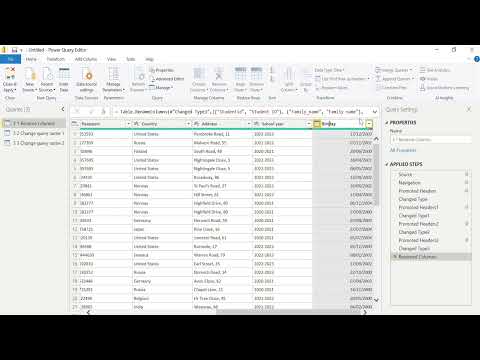 2.3 Transform - Re-name columns & queries
