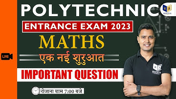 Polytechnic Entrance Exam Preparation | Revision Batch |  New Question | Mathematics by Er.Ashok Sir
