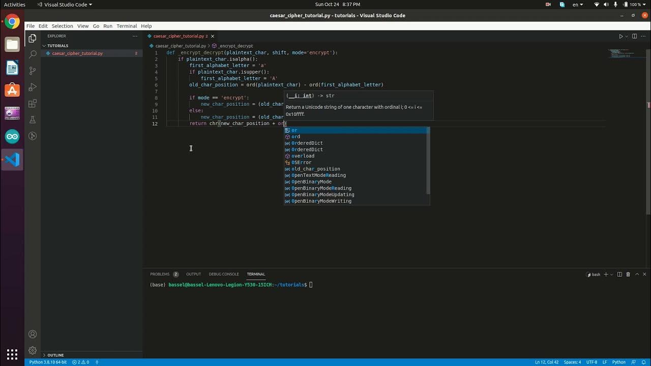 Caesar Cipher In Python - YouTube