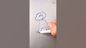 Turn the Number 3 into Monkey! ✏️✨ #shorts #kids