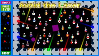 Avoid the laser 5 ~48 countries marble race #8~  in Algodoo | Marble Factory