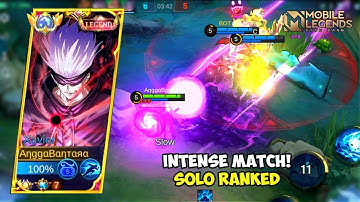 INTENSE MATCH🔥 | XAVIER SKIN GOJO SATORU SOLO RANKED BUILD & EMBLEM ONE HIT 2023 - MOBILE LEGENDS