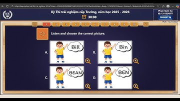 Kì Thi trải nghiệm IOE cấp Trường Lớp 3 (Lần 1), năm học 2025 - 2026  [Ngày 12/11/2025]