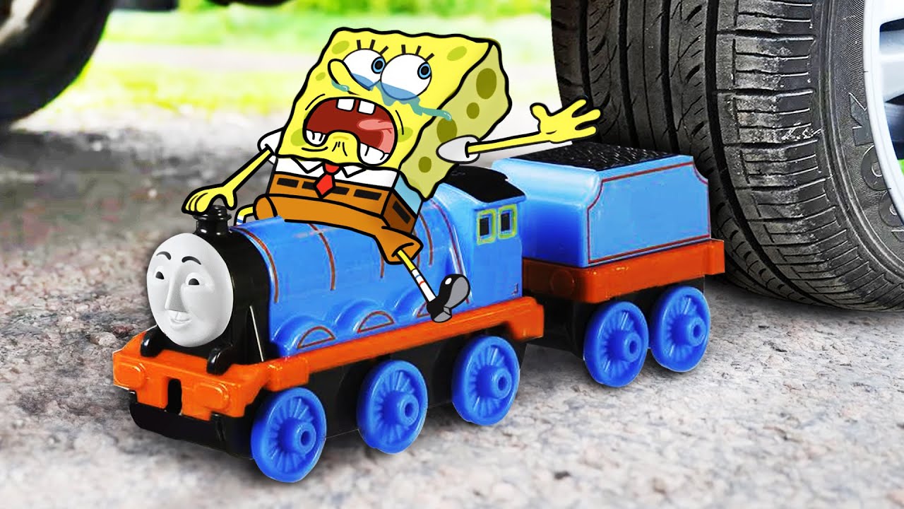  Nooo, Car Crushing Spongebob vs Thomas the Train exe 🚓 Crushing Crunchy & Soft Things by Car