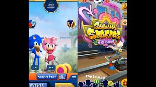 #Sonic2 vs #subwaysurf #yarış #Run #oyun #game #cartoons #funnykids #çizgifilm screenshot 5