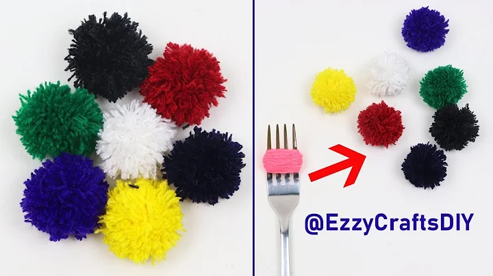 HOW TO MAKE EASY POM POMS AT HOME - MINI YARN POM POM MAKING - DIY PERFECT MINI POM POM BALLS - WOOL