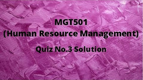 MGT501 (Human Resource  Management) Quiz No.3 Solution Spring 2021