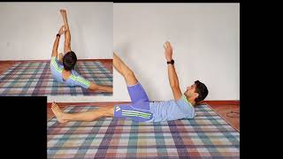 Cross-over toe touch abs