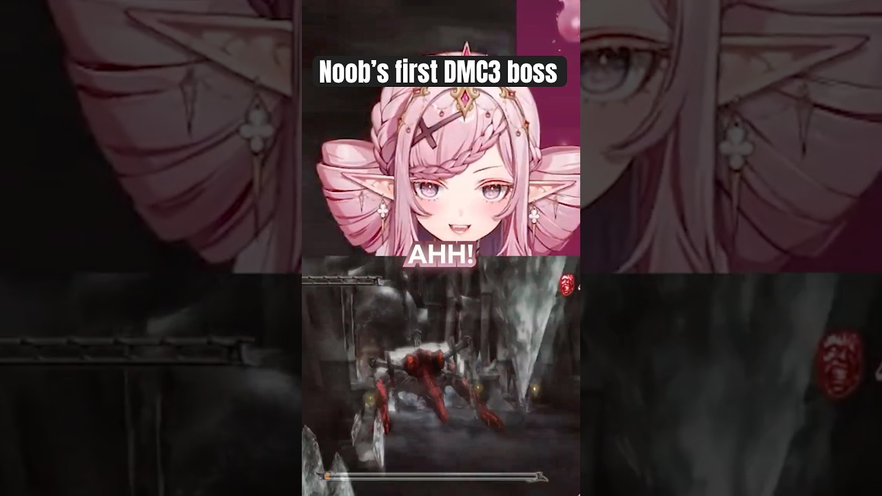 Noob plays DMC3 and faces her first boss!