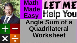Angle Sum of a Quadrilateral Worksheet