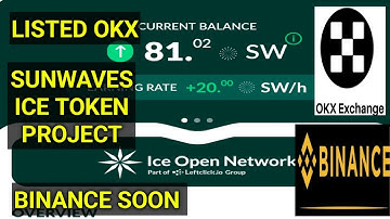 SUNWAVES token first project launched by ice token | listed on OKX | listing on BINANCE soon