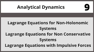 Lagrange Equations for Non-Conservative Systems|Analytical Dynamics in Hindi Urdu MTH382 LECTURE 09