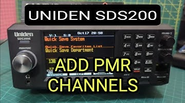 UNIDEN SDS200/100 Add PMR Channels No PC Needed