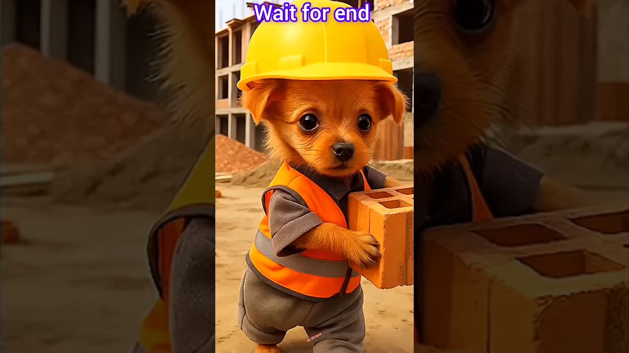 "Poor Puppy Working Hard with Bricks and Cement 💔 | His Final Message Will Melt Your Heart!"