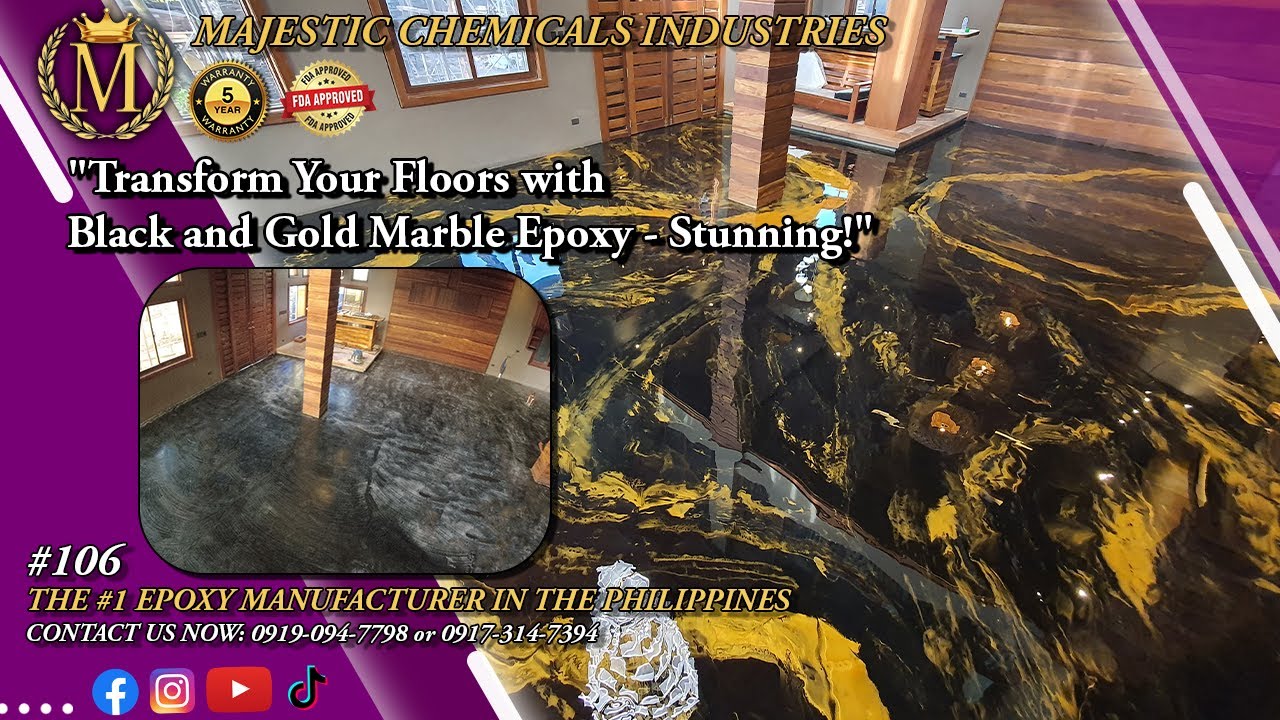 "Transform Your Floors with Black and Gold Marble Epoxy - Stunning ...
