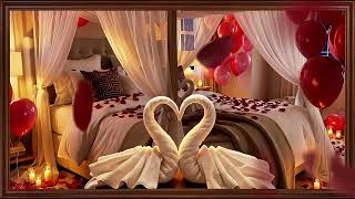Animated Valentine’s Bedroom Ambience ❤️ Candlelight & Rose Petals | 4K Date Night TV Art screenshot 3