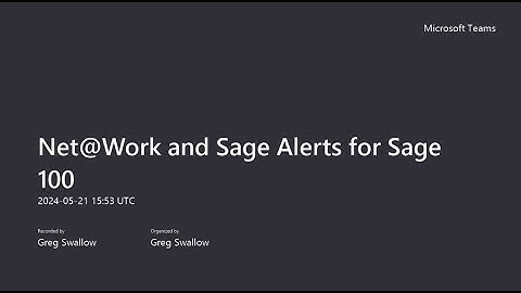Sage Alerts and Workflow Overview for Sage 100