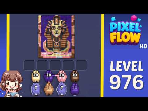 Pixel Flow Level 976 Solution Walkthrough
