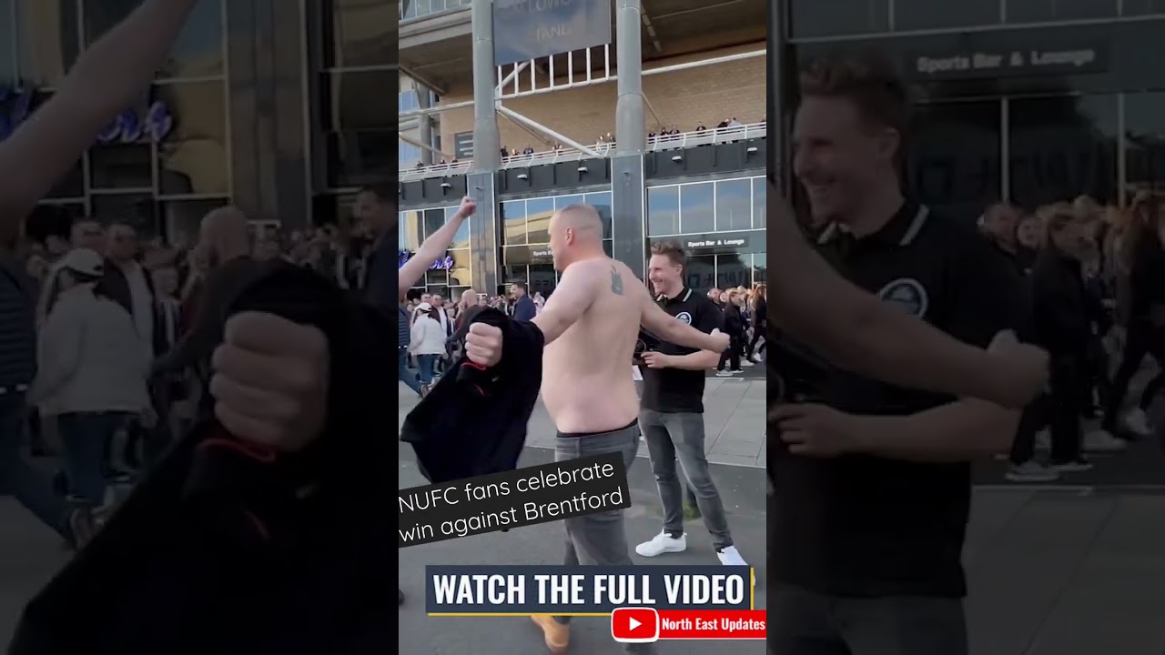 NUFC fans celebrate win over Brentford - Watch full video and follow us for more! 